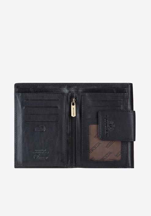 Geldbörse für Damen mit elegantem Druckknopf, schwarz, 14-1-048-L5, Bild 2
