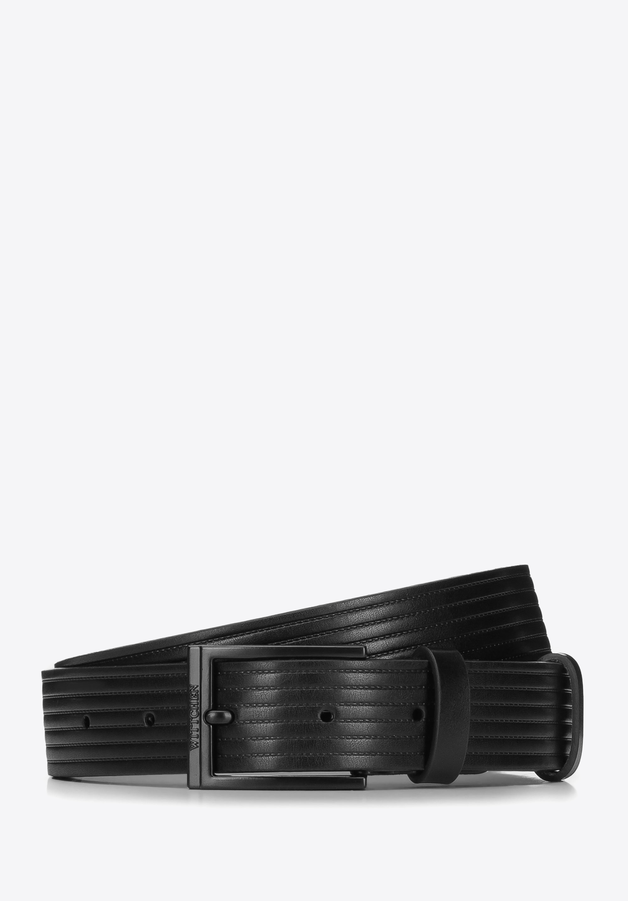 Geprägter Ledergürtel für Herren, schwarz, 93-8M-107-1-12, Bild 1