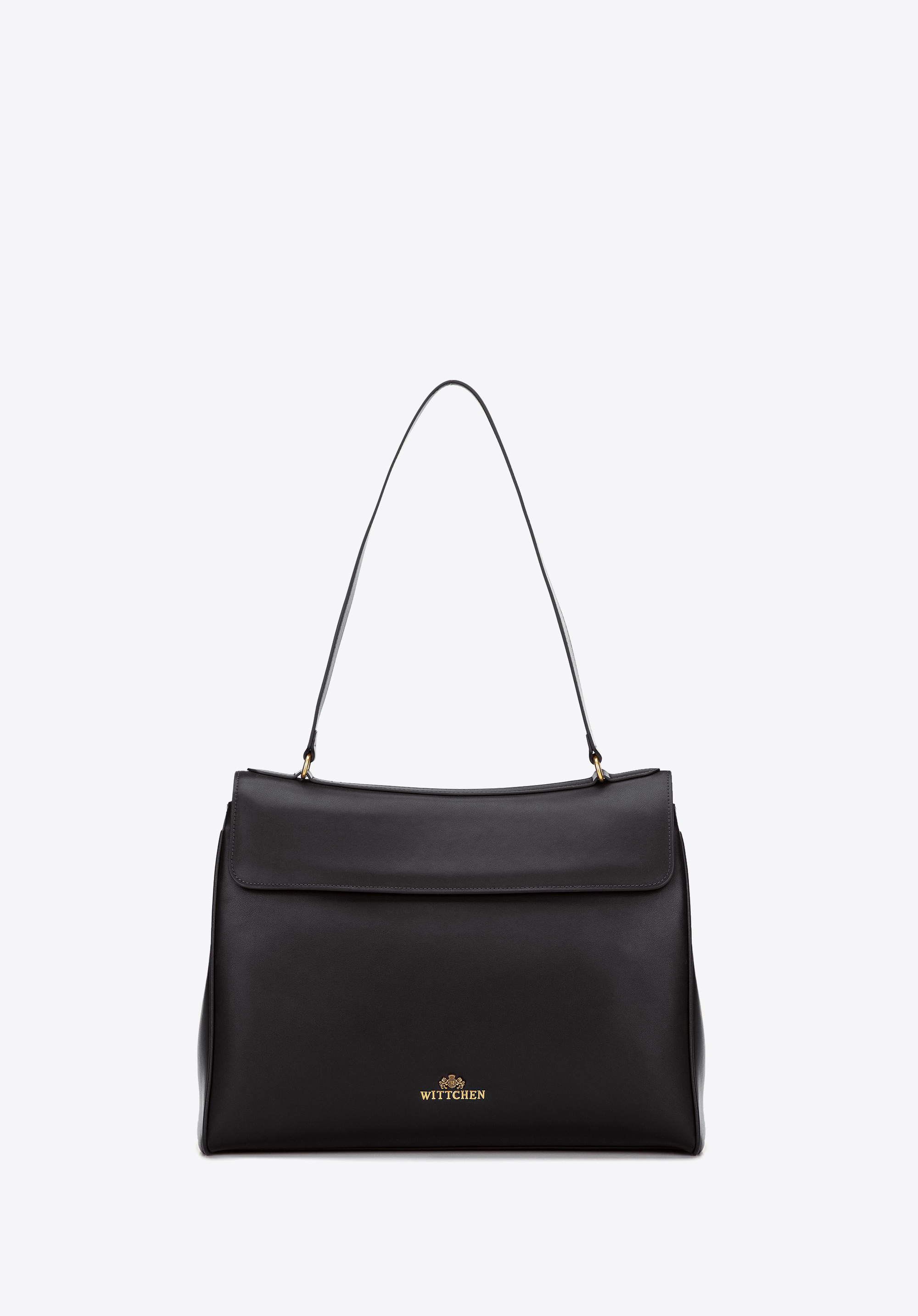 Geräumige Schultertasche aus Leder, schwarz, 101-4E-201-1, Bild 1