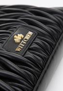 Geraffte Baguette-Tasche für Damen aus Leder, schwarz, 97-4E-600-3, Bild 5