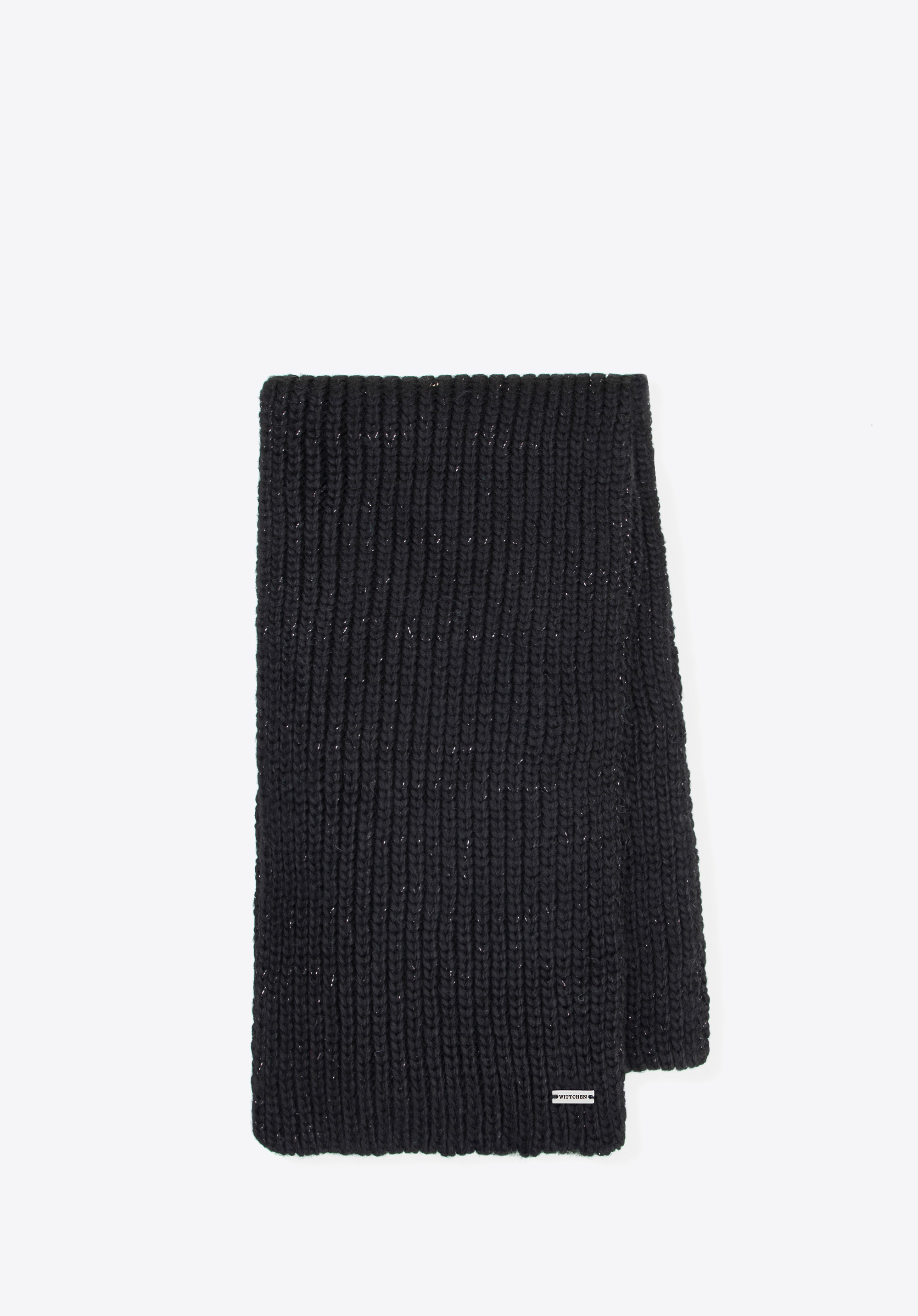 Gerippter Winterschal für Damen, schwarz, 101-7F-L07-1G, Bild 1
