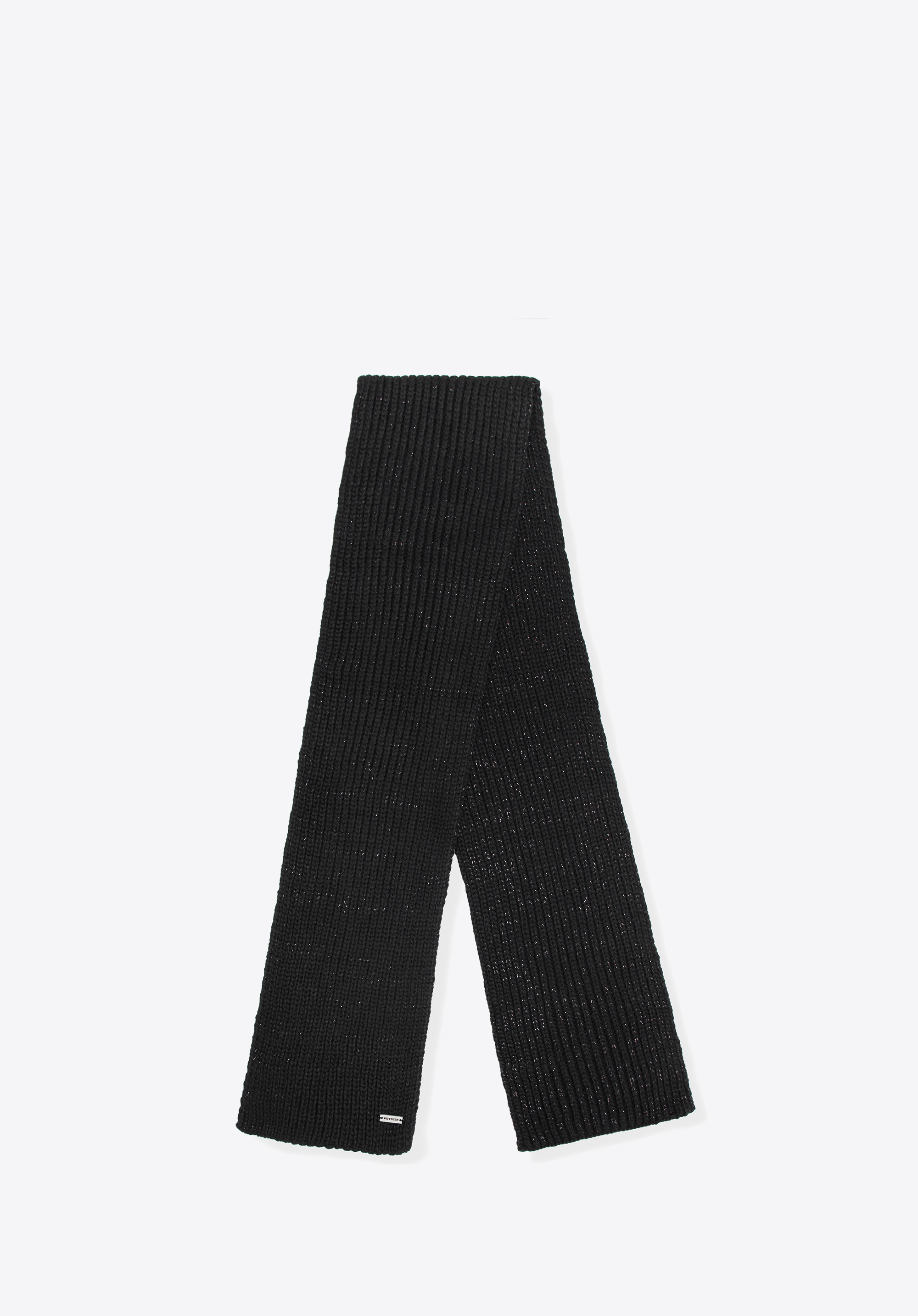 Gerippter Winterschal für Damen, schwarz, 101-7F-L07-1G, Bild 1