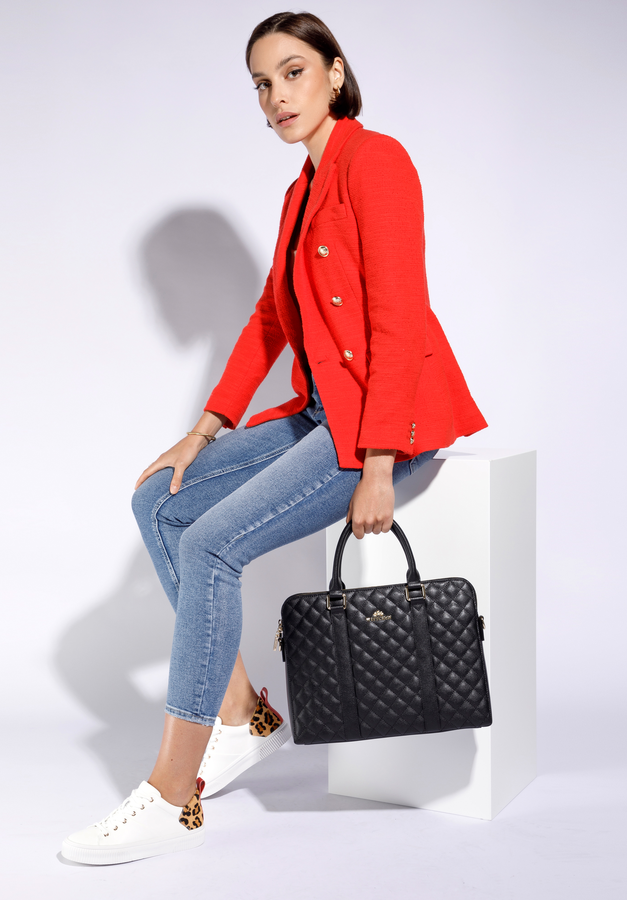 Gesteppte Damen-Laptoptasche für Damen 13 Zoll
