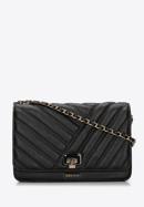 Gesteppte Damentasche aus Ökoleder mit Kette, schwarz, 94-4Y-519-Y, Bild 1