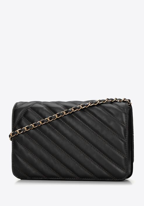 Gesteppte Damentasche aus Ökoleder mit Kette, schwarz, 94-4Y-519-Y, Bild 2