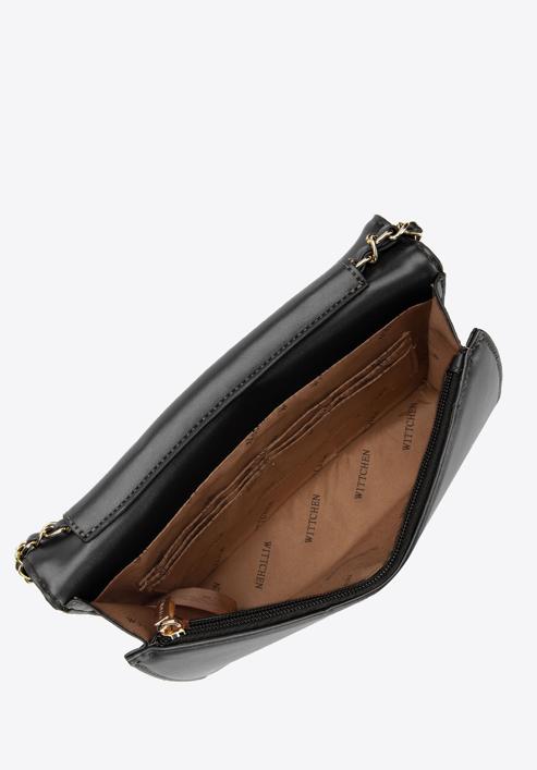Gesteppte Damentasche aus Ökoleder mit Kette, schwarz, 94-4Y-519-Y, Bild 3