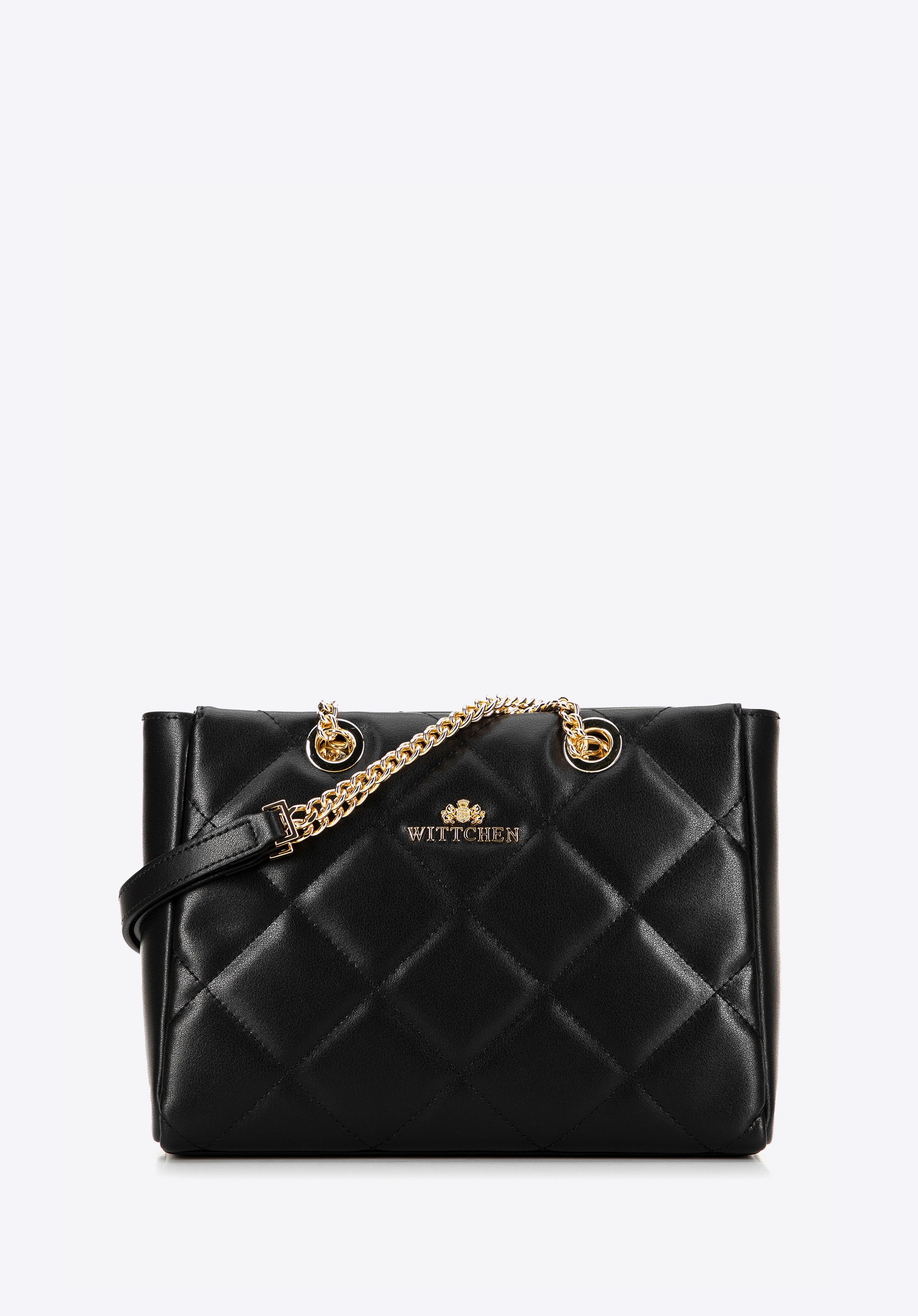 Gesteppte Leder-Umhängetasche für Damen, schwarz, 99-4E-607-1, Bild 1