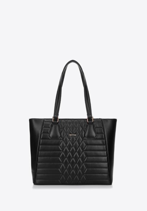 Gesteppte Shopper-Tasche mit geometrischem Muster, schwarz, 97-4Y-626-5, Bild 2