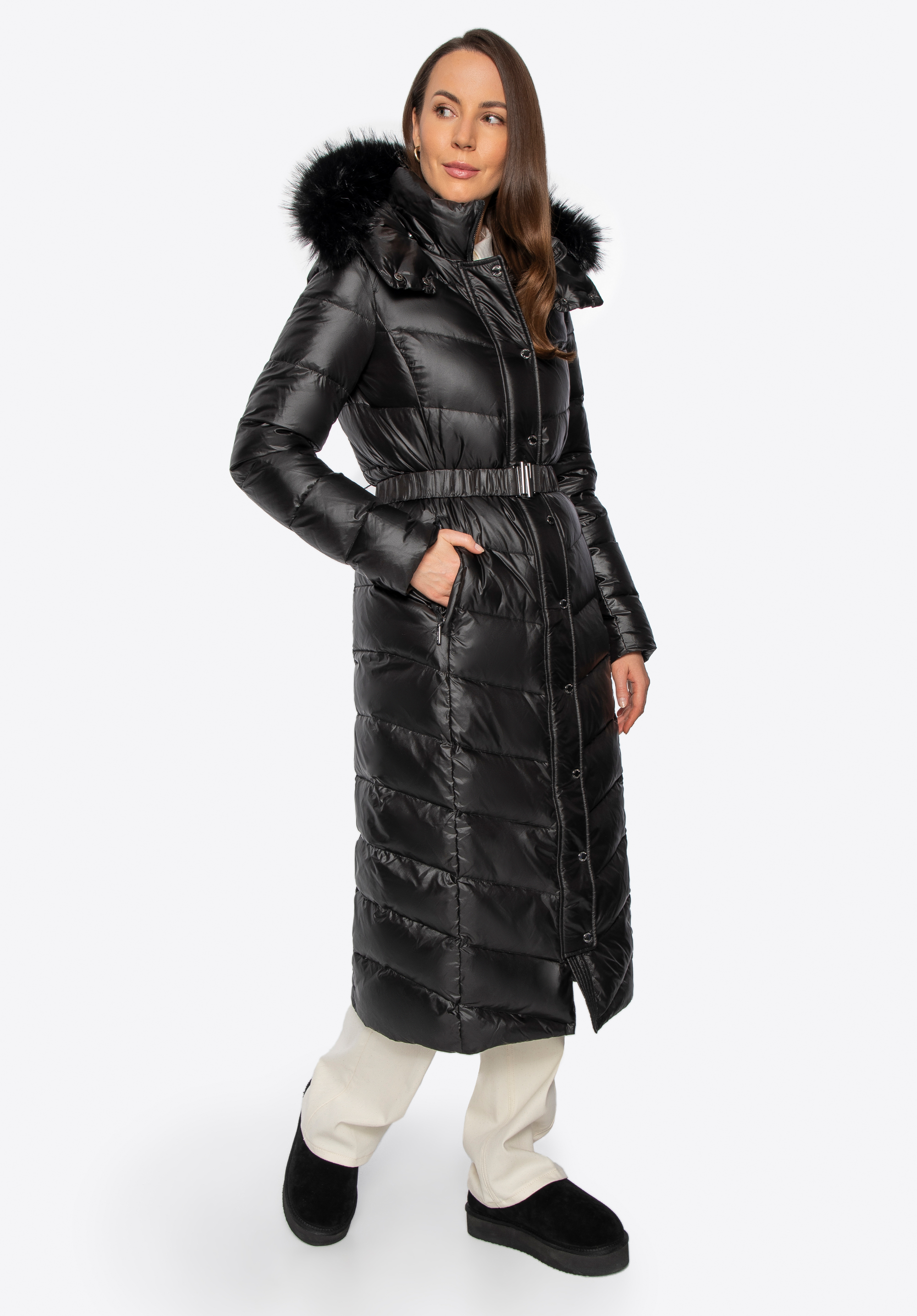 Gesteppter Damen-Daunenmantel, schwarz, 101-9D-202-1-M, Bild 1