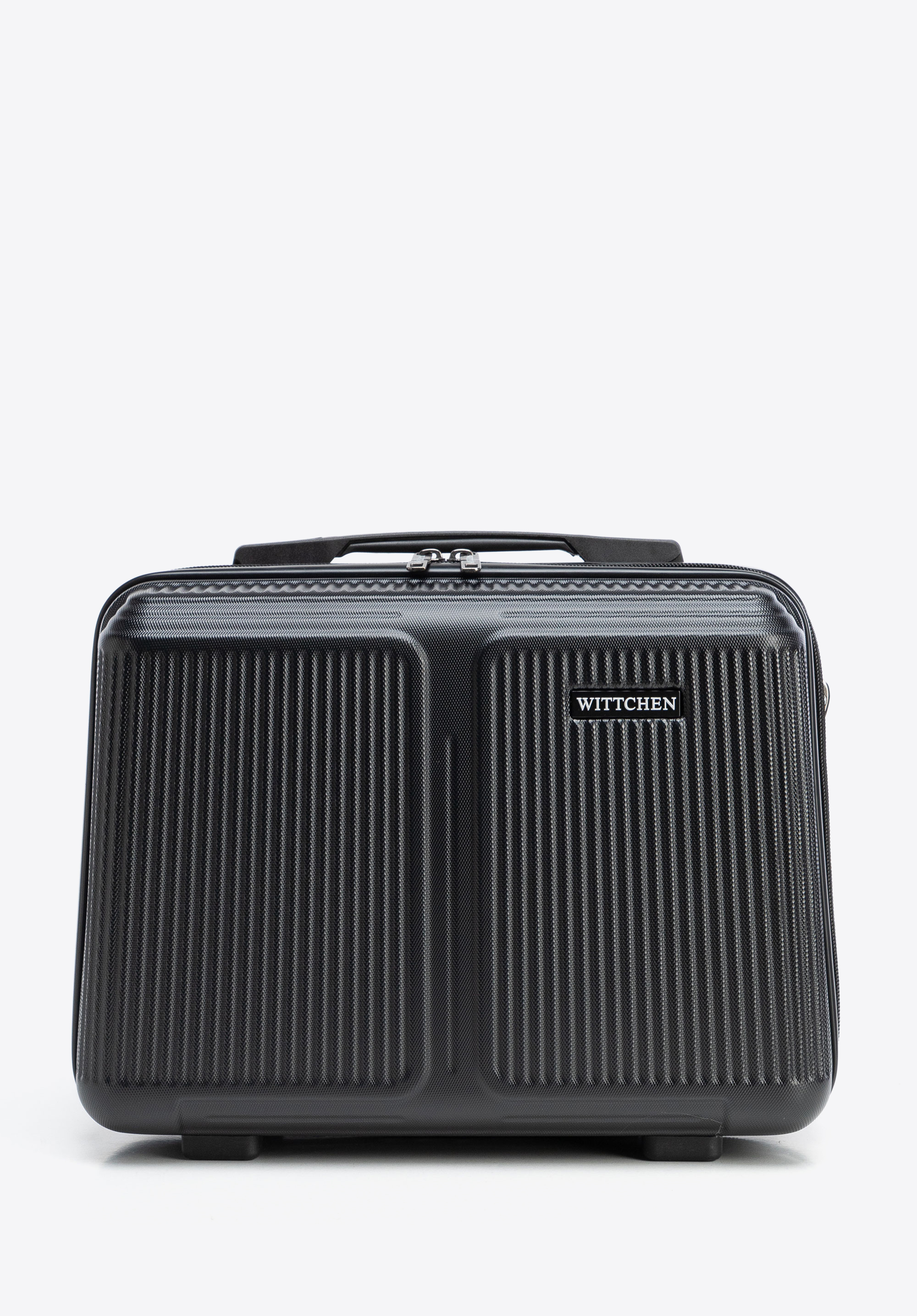 Gestreifte Kosmetiktasche aus ABS, schwarz, 56-3A-604-10, Bild 1