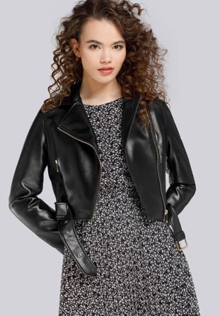 Cropped Jacke für Damen, schwarz-gold, 94-9P-105-1G-XL, Bild 1