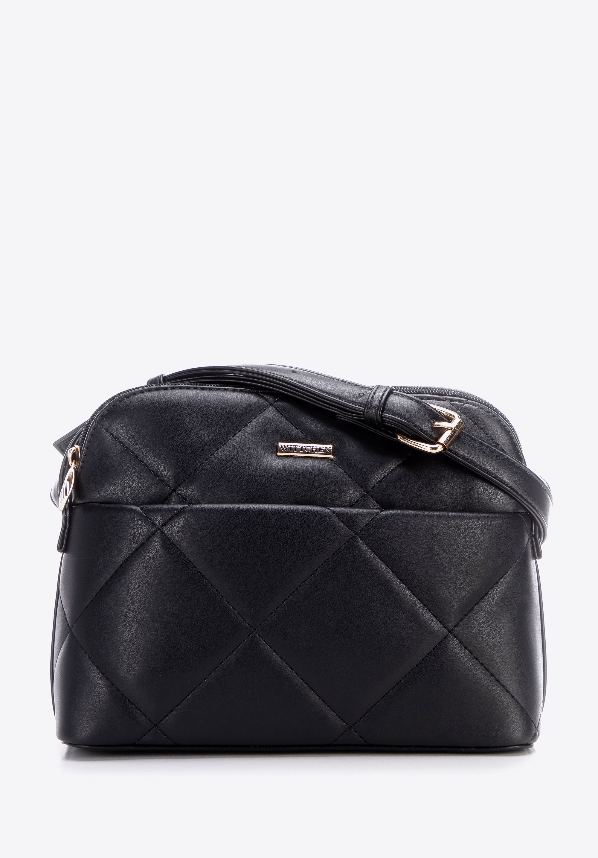 Damen Crossbody aus Öko-Leder, schwarz-gold, 99-4Y-611-1G, Bild 1