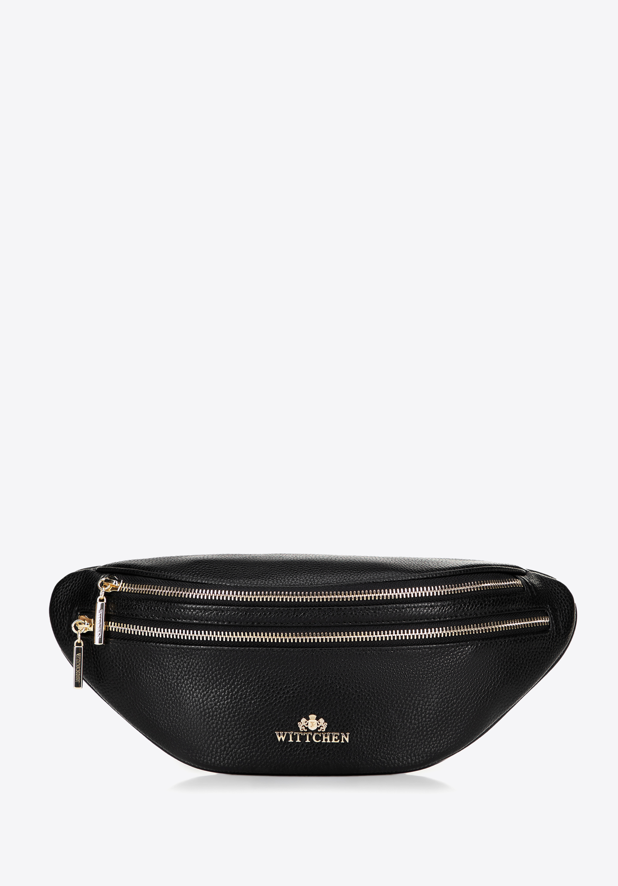 Damen Gürteltasche aus Leder, schwarz-gold, 100-3E-615-1G, Bild 1