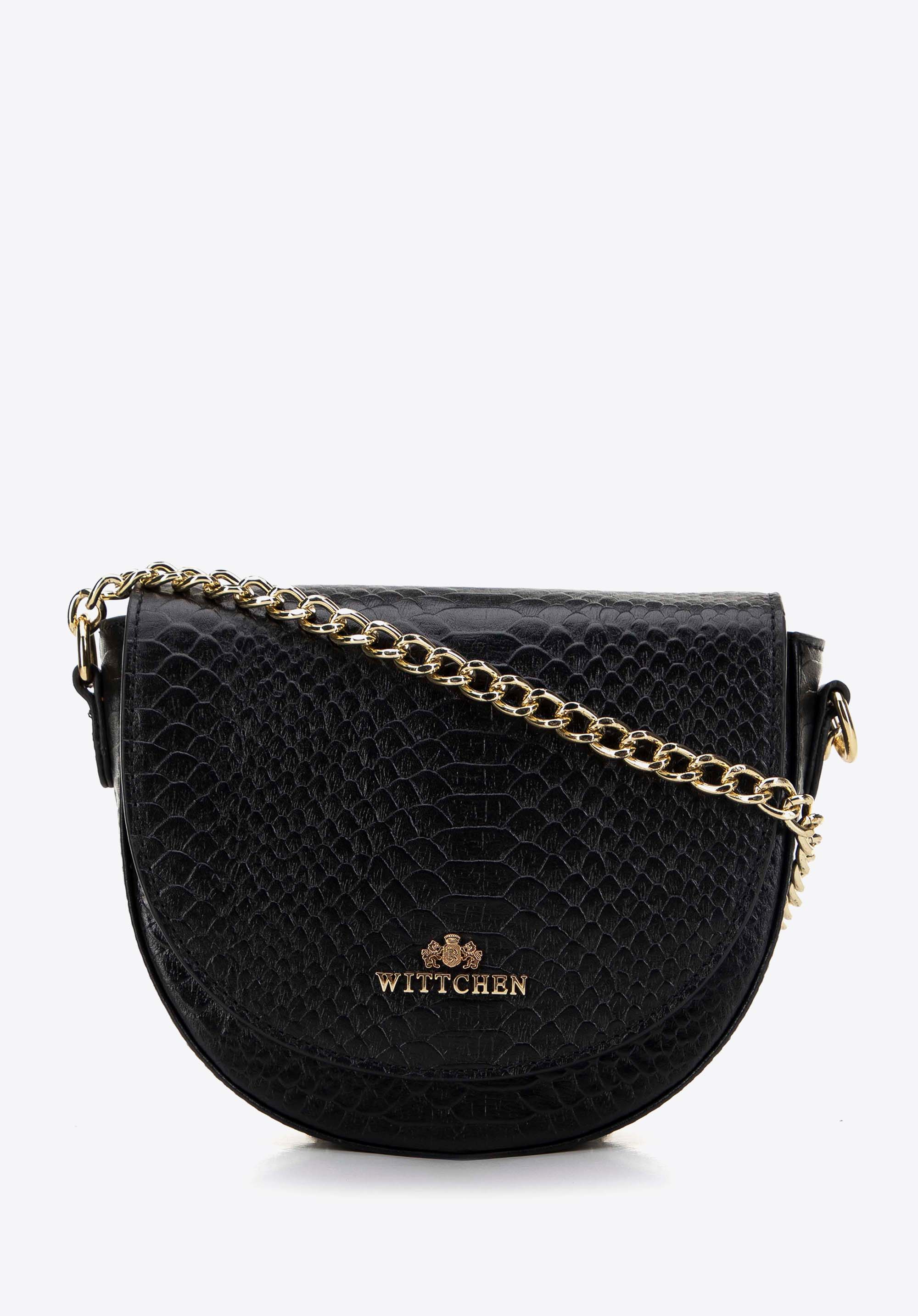 Damen-Satteltasche, schwarz-gold, 99-4E-021-1G, Bild 1