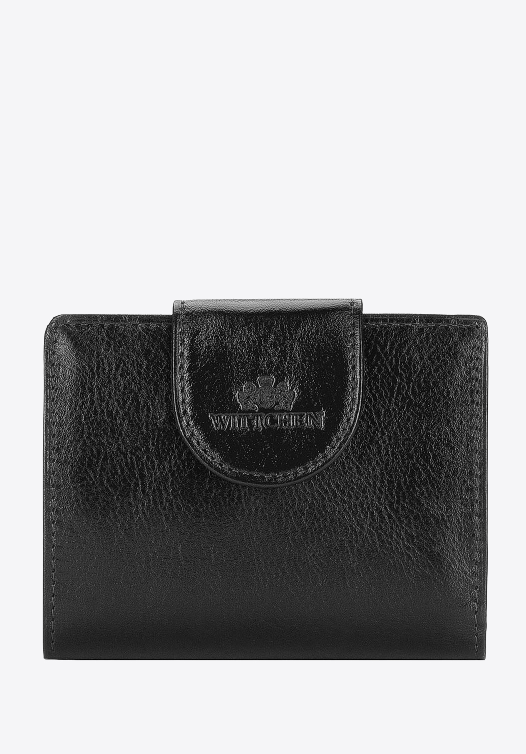 Portemonnaie aus Leder für Damen, schwarz-gold, 21-1-362-10, Bild 1