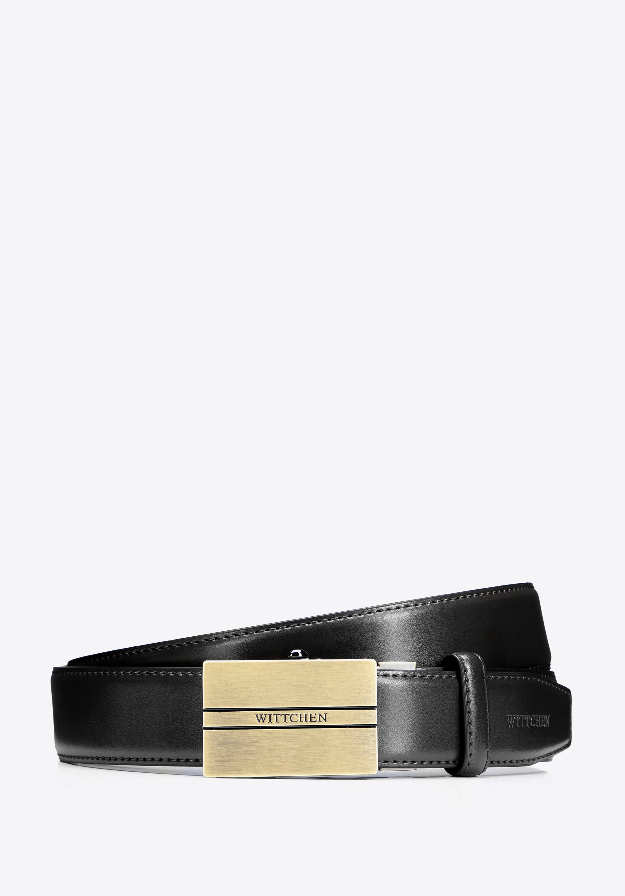 Set für Herren: Gürtel und Kartenetui aus Naturleder, schwarz-gold, 102-8M-S14-1G-90, Bild 1