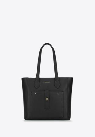 Klassische Shopper-Tasche mit Fronttasche, schwarz-gold, 29-4Y-002-B1G, Bild 1