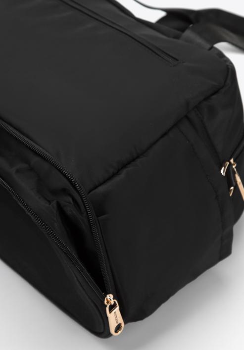 Kleine Reisetasche aus Nylon, schwarz-gold, 98-4Y-106-1S, Bild 6