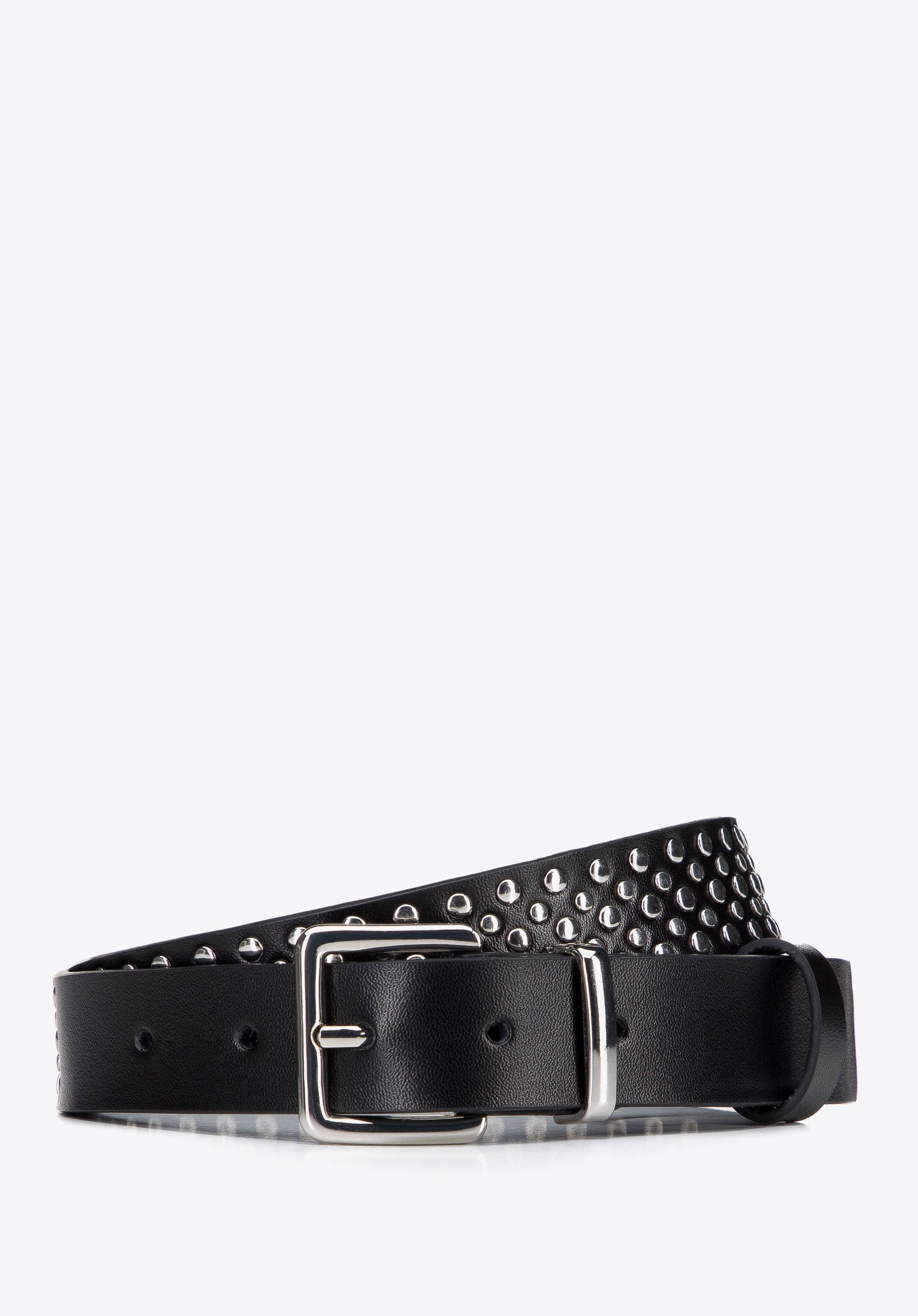Ledergürtel mit Nieten für Damen, schwarz-gold, 95-8D-806-11-M, Bild 1