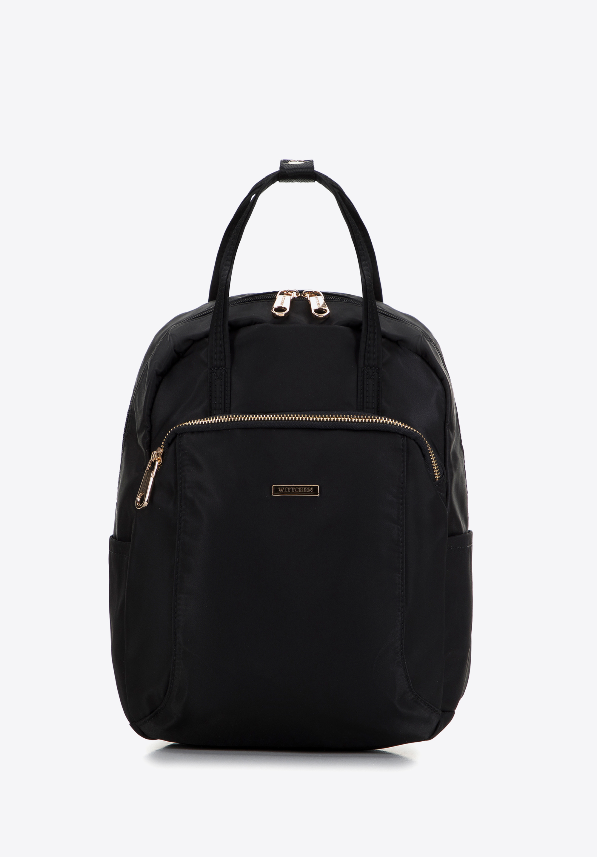 Nylonrucksack für Damen, schwarz-gold, 98-4Y-101-1G, Bild 1