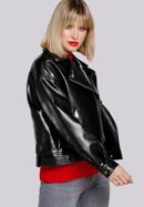 Ramones-Jacke für Damen Oversize mit Gürtel, schwarz-gold, 94-9P-100-1G-L, Bild 2