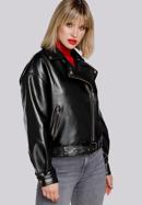 Ramones-Jacke für Damen Oversize mit Gürtel, schwarz-gold, 94-9P-100-1G-L, Bild 3