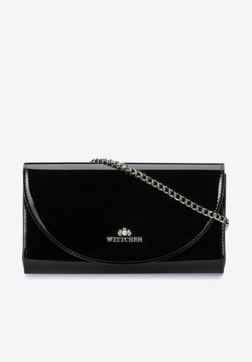 Stilvolle Abendtasche aus Leder, schwarz-gold, 92-4E-660-3, Bild 1