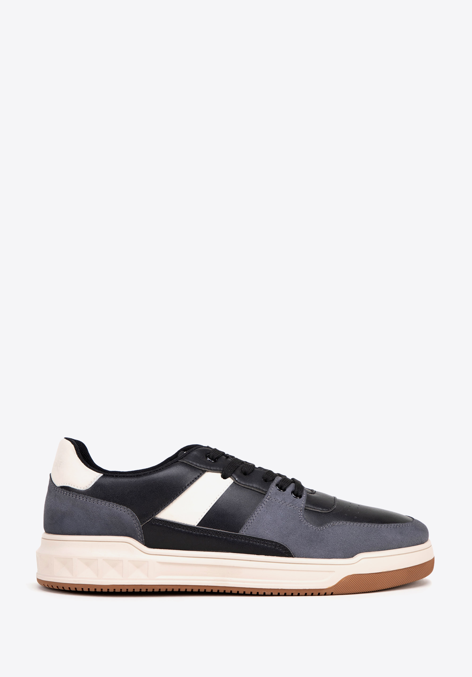 Herren-Sneaker aus Kunstleder, schwarz-grau, 99-M-715-1-39, Bild 1