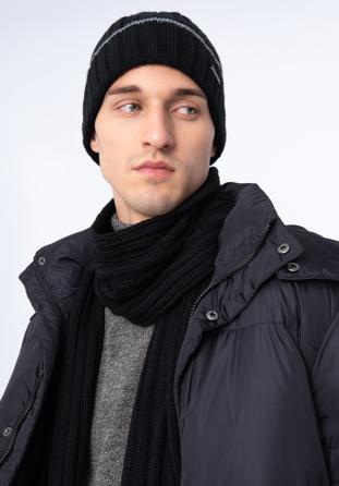 Herren-Winterset mit buntem Gürtel, schwarz-grau, 97-SF-008-18, Bild 1