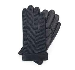 Herrenhandschuhe aus Leder, schwarz-grau, 39-6-714-1-M, Bild 1