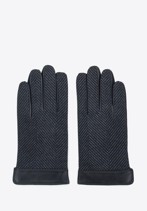 Herrenhandschuhe aus Leder, schwarz-grau, 39-6-714-1-X, Bild 3