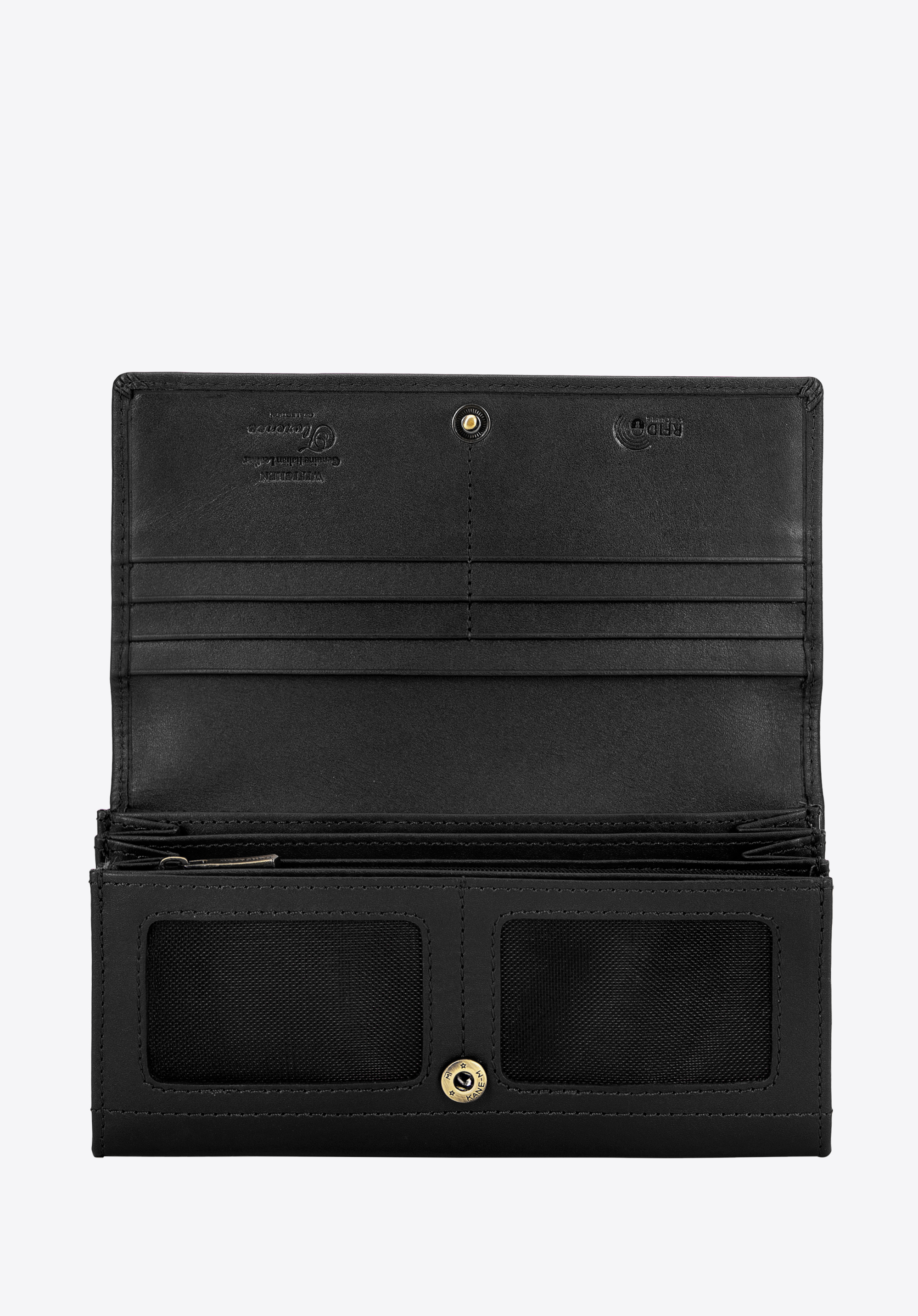Große Damenbrieftasche aus Leder, schwarz, 14-1-052-L1E, Bild 1