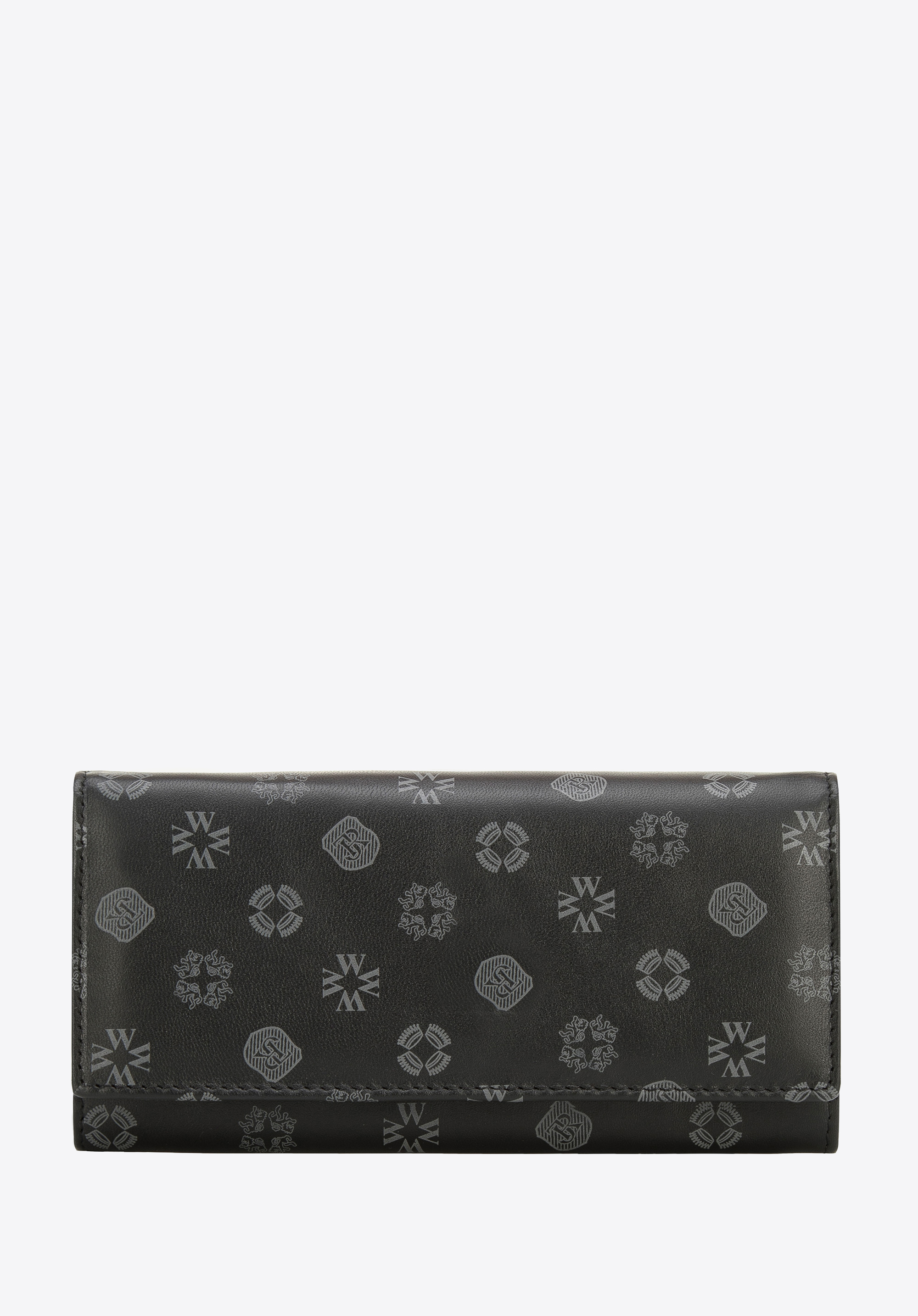 Große Damengeldbörse aus Echteder mit Monogramm, schwarz, 34-1-082-1B, Bild 1