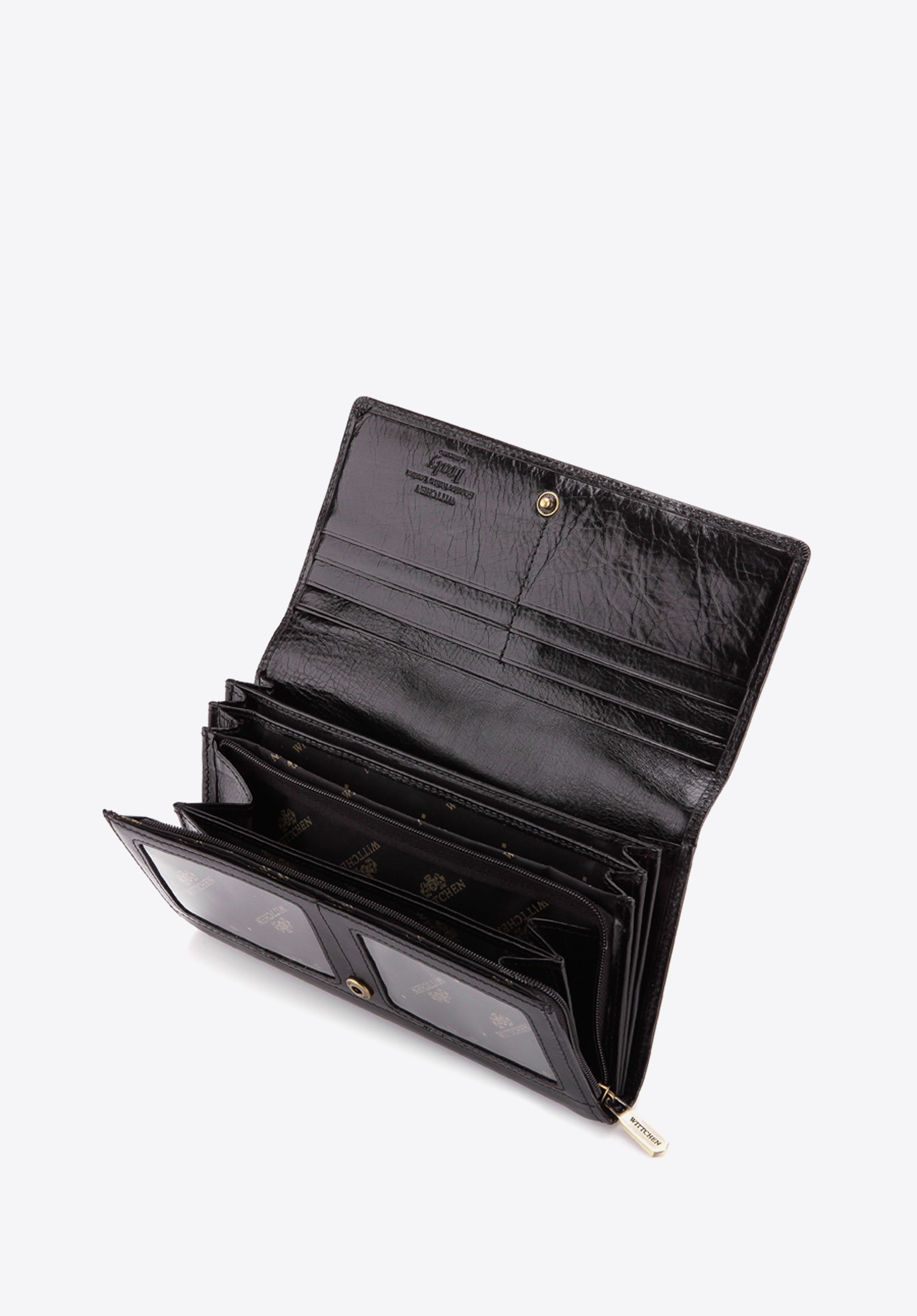 GROSSE GELDBÖRSE FÜR DAMEN AUS ECHTEM LEDER, schwarz, 21-1-052-1, Bild 1