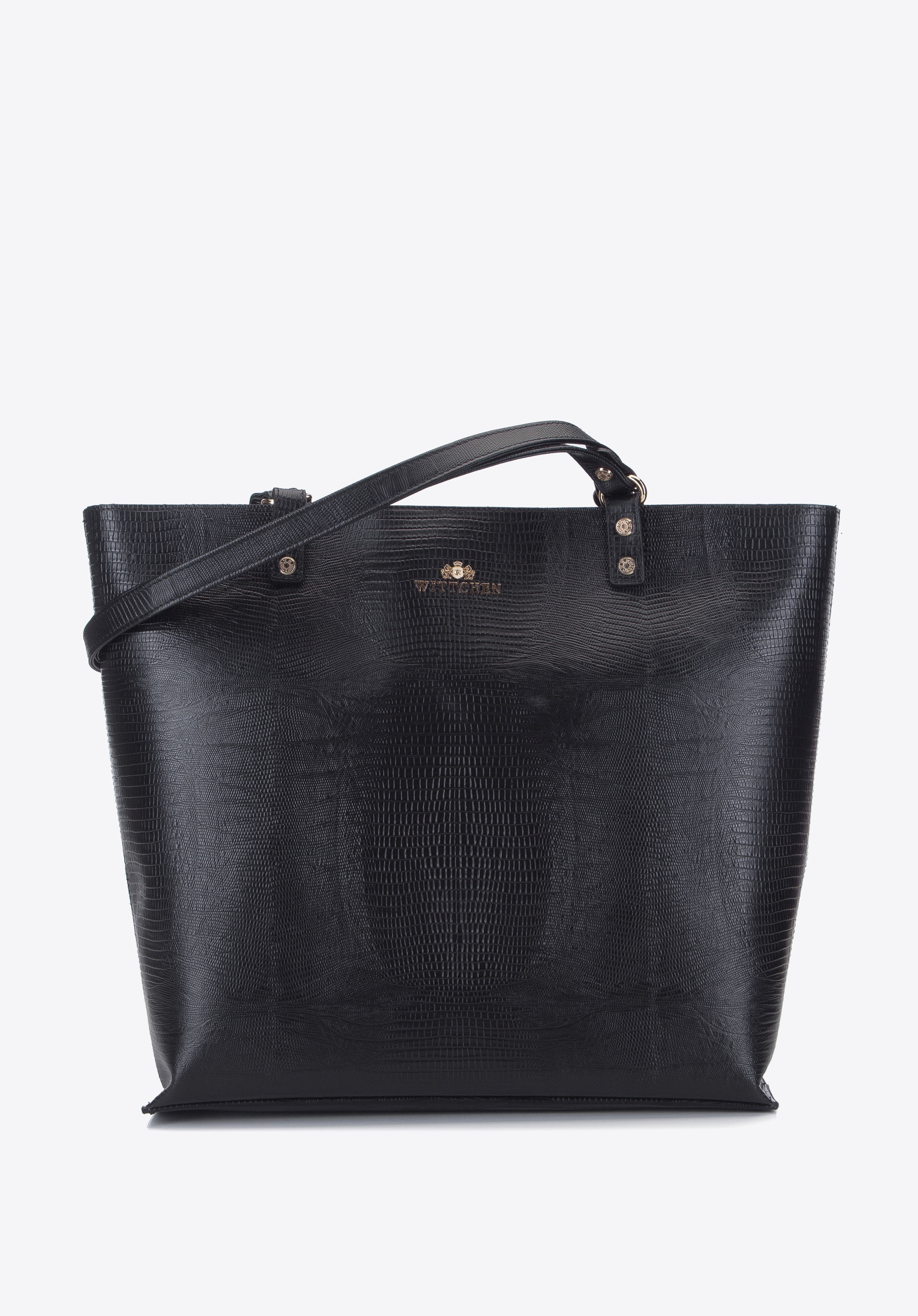 Große Shopper-Tasche aus Leder, schwarz, 15-4-241-1, Bild 1