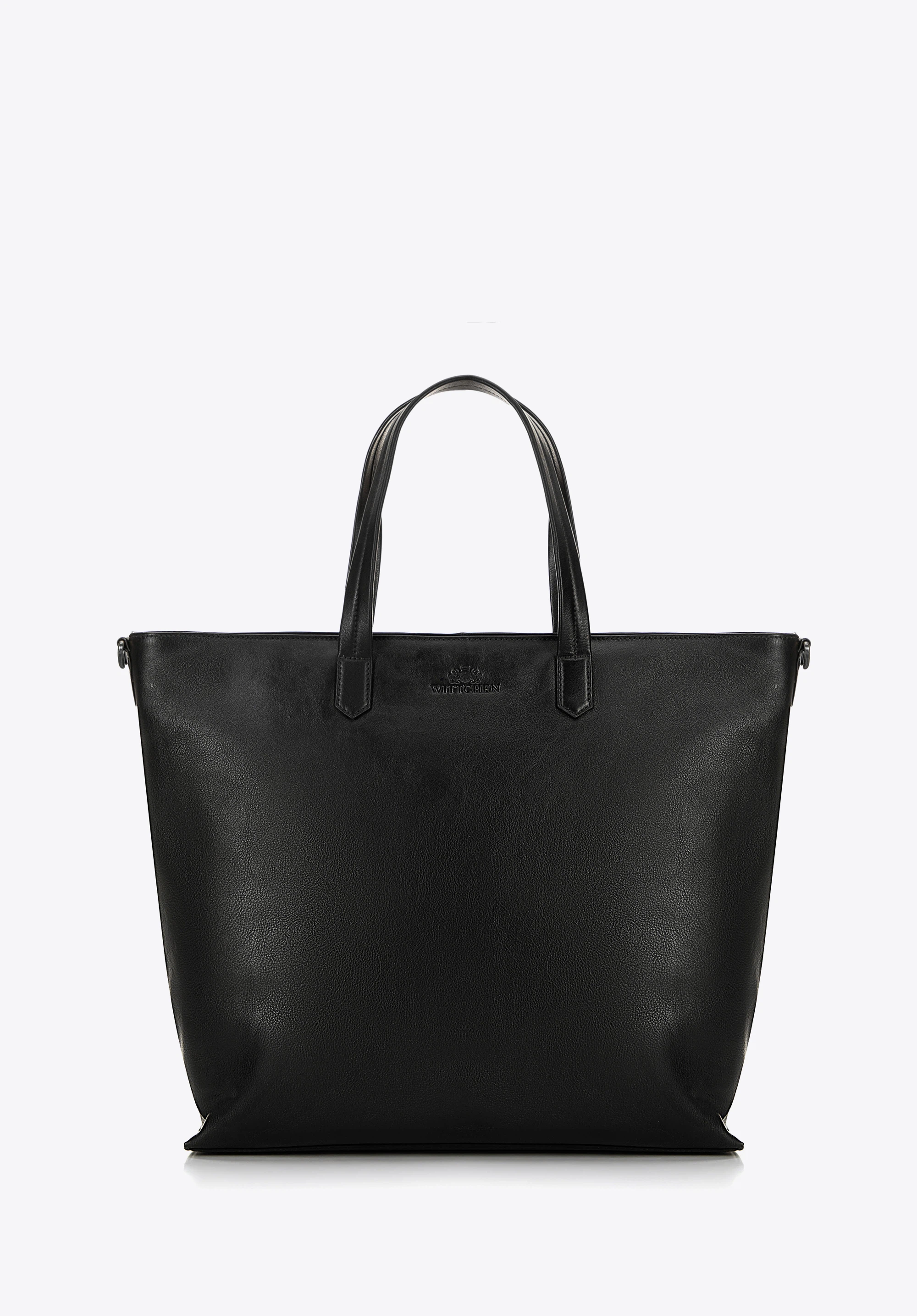Große Shopper-Tasche aus Leder, schwarz, 16-3-008-1, Bild 1