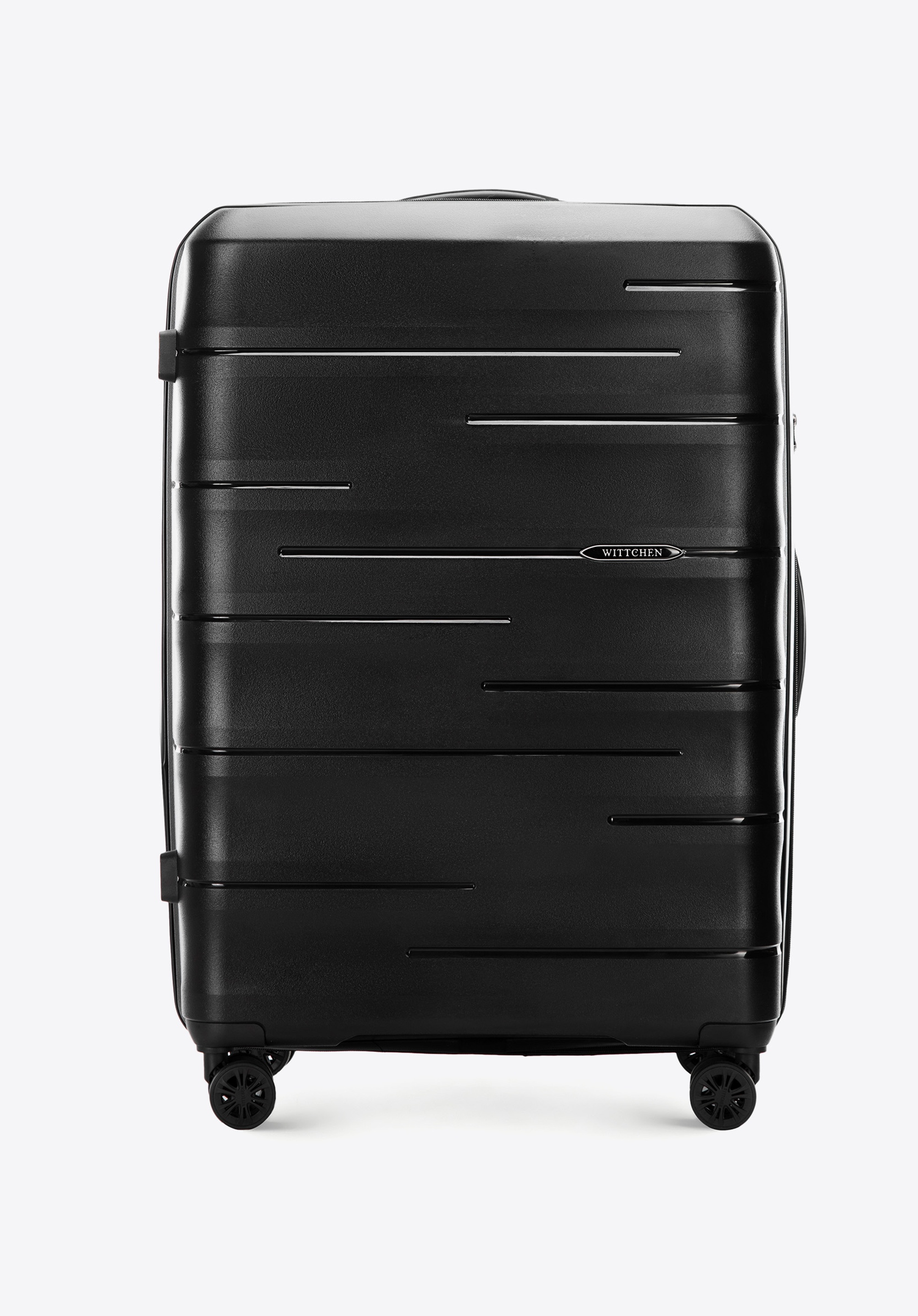 Großer gerippter Koffer aus Polypropylen, schwarz, 56-3T-143-B-11, Bild 1