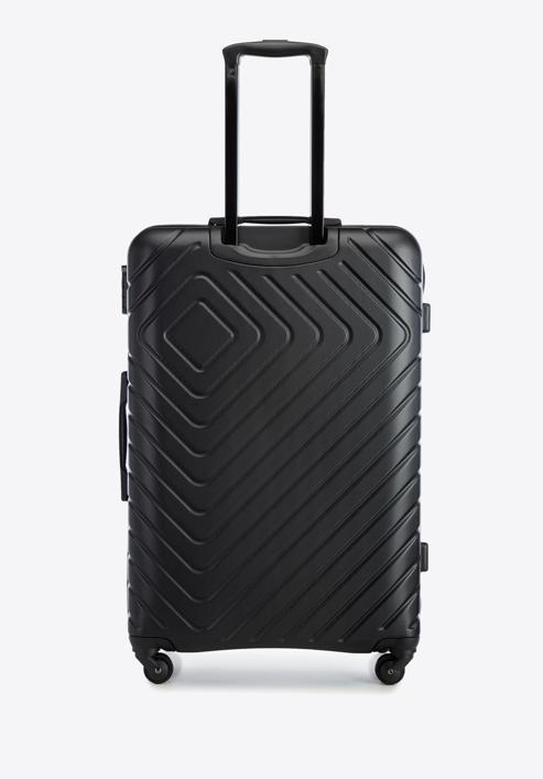 Großer Koffer  aus ABS mit geometrischer Prägung, schwarz, 56-3A-753-35, Bild 3