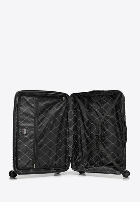 Großer Koffer aus Polypropylen mit glänzenden Riemen, schwarz, 56-3T-163-35, Bild 5