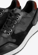Herren-Sneakers aus Leder mit dicker Sohle, schwarz-grün, 93-M-300-1M-42, Bild 8