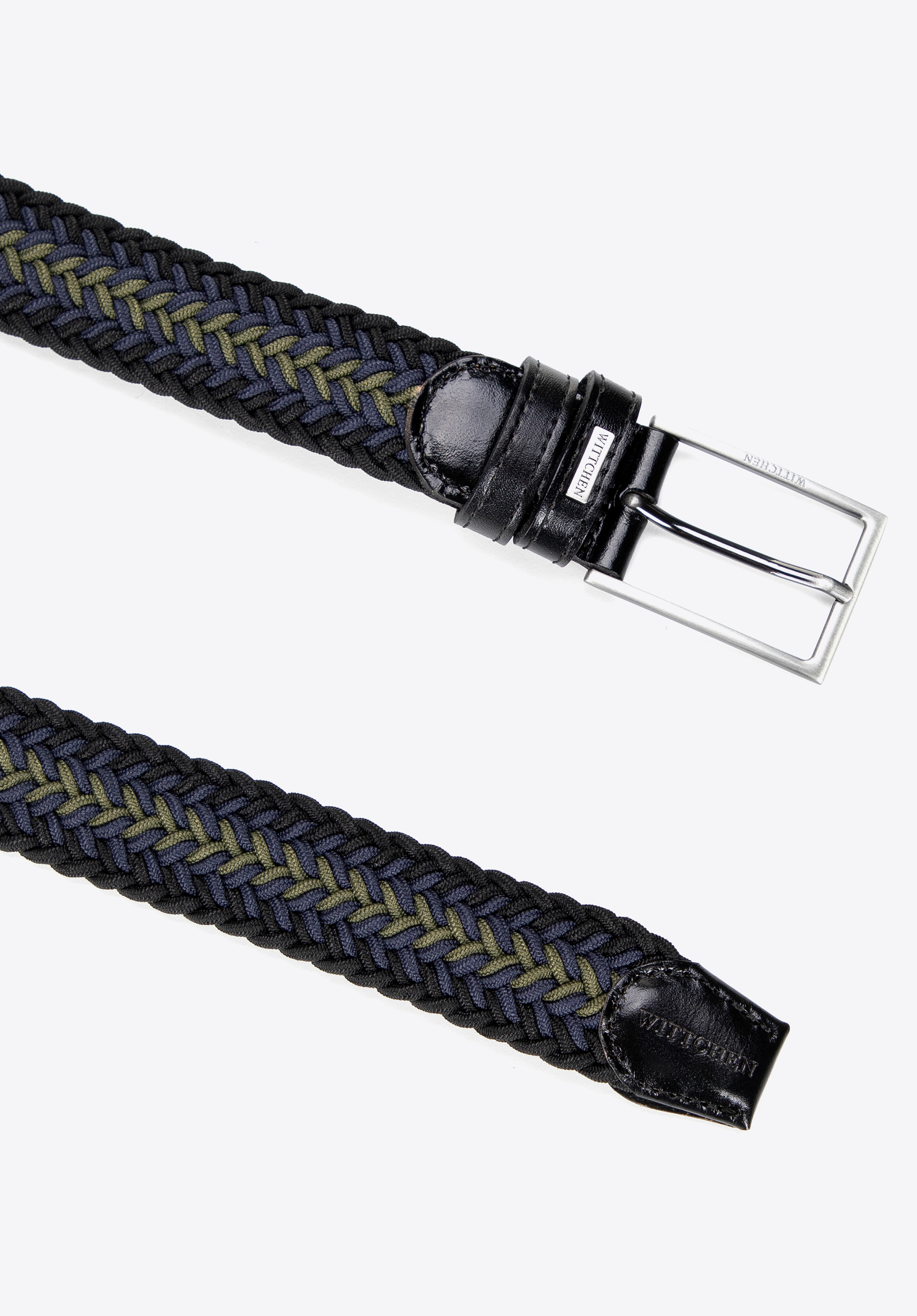 Klassischer Stoffgürtel für Herren, schwarz-grün, 101-8M-404-1Z-90, Bild 1