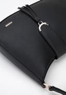 Halbmond-Tasche aus Ökoleder mit Quaste, schwarz, 96-4Y-216-P, Bild 4
