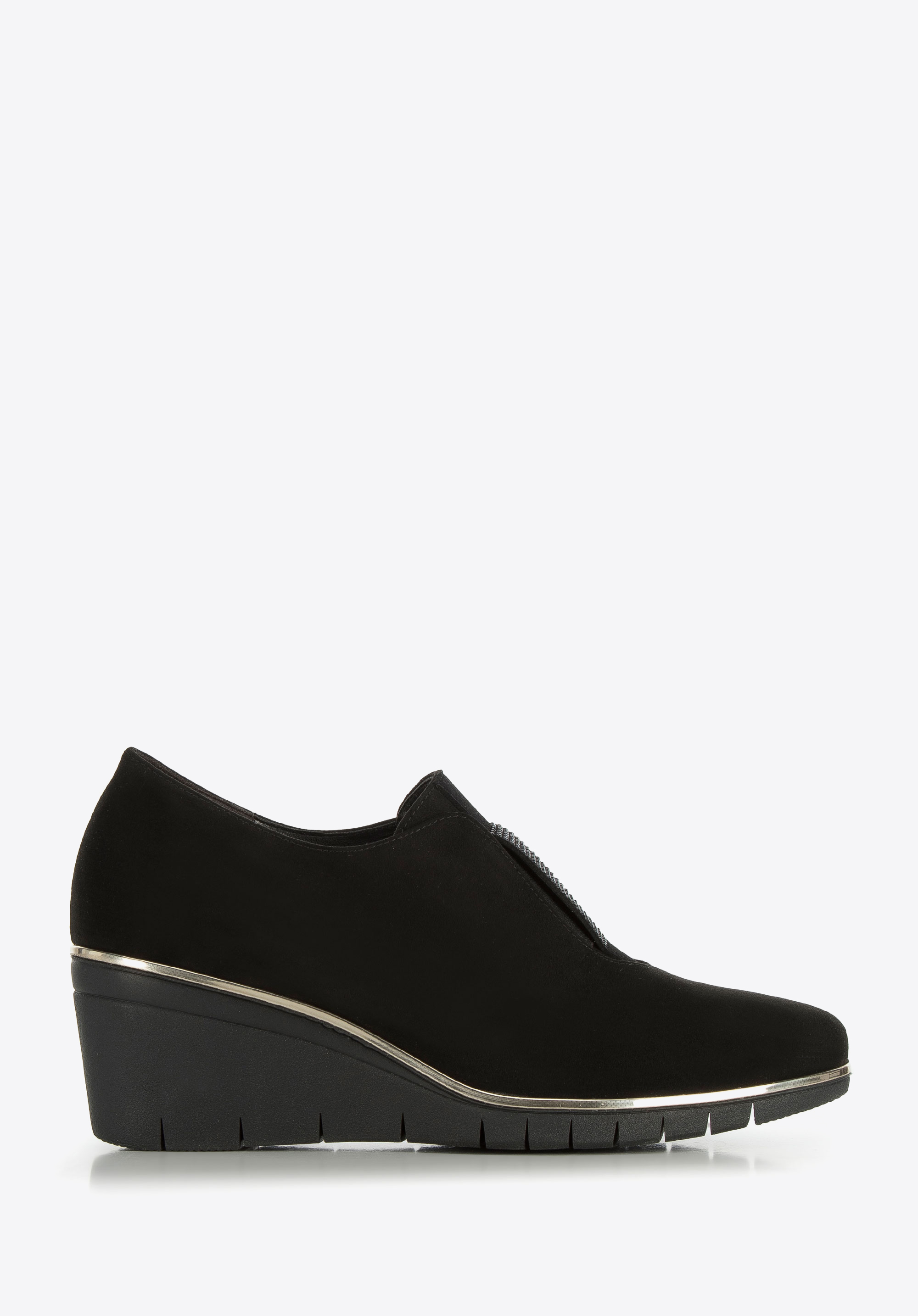 Halbschuhe für Damen mit Keilabsatz, schwarz, 95-D-650-1-36, Bild 1