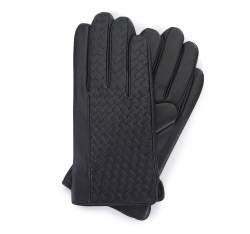 Herrenhandschuhe aus geflochtenem Leder, schwarz, 39-6-345-1-M, Bild 1