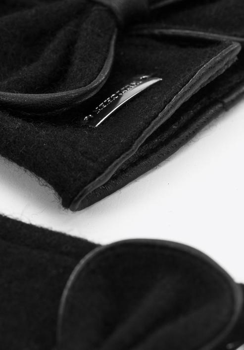 Damenhandschuhe mit Ausschnitt und großer Schleife, schwarz, 47-6-201-1-XS, Bild 4