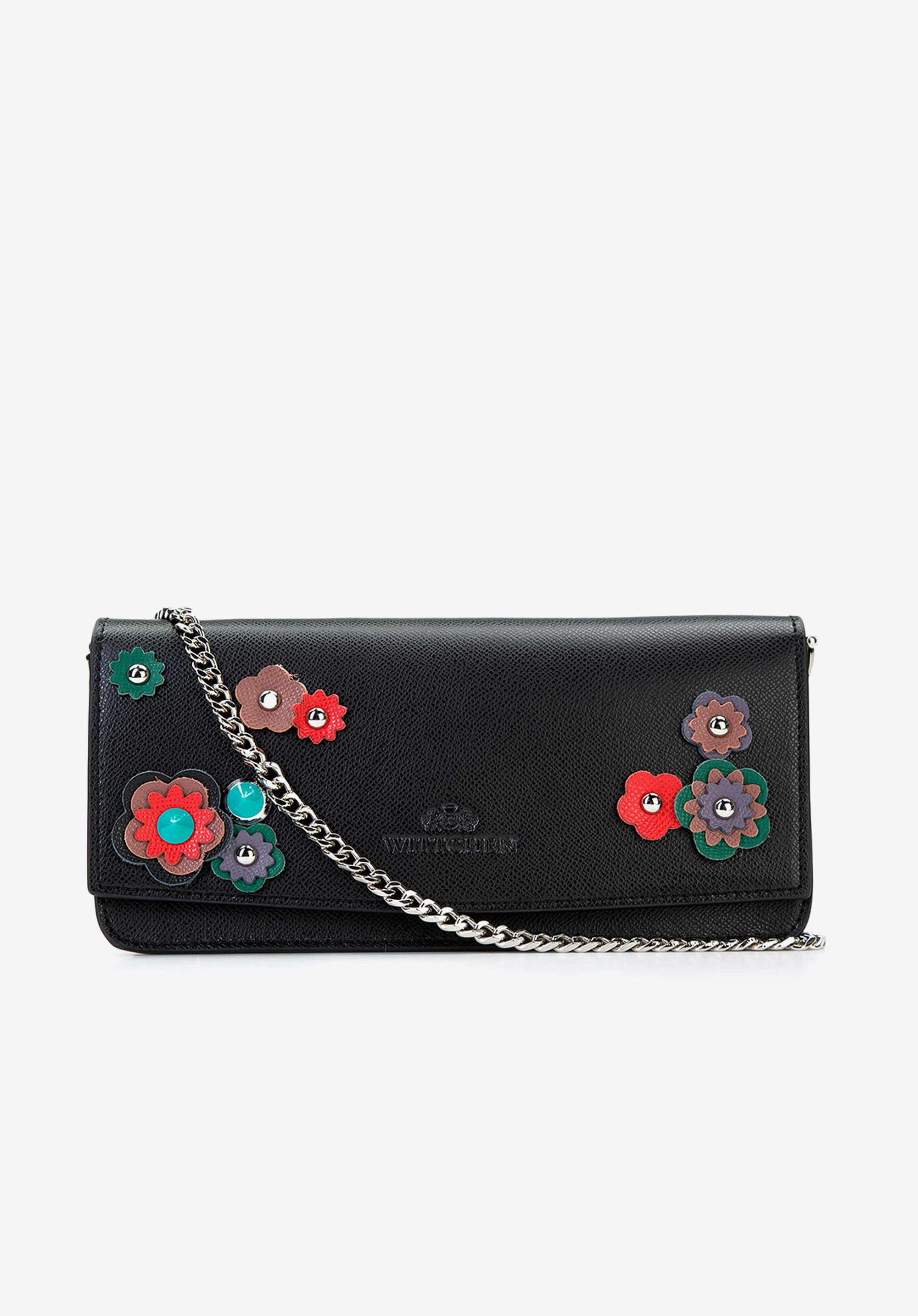 Elegante Leder Clutch Tasche, schwarz, 87-4E-213-1, Bild 1