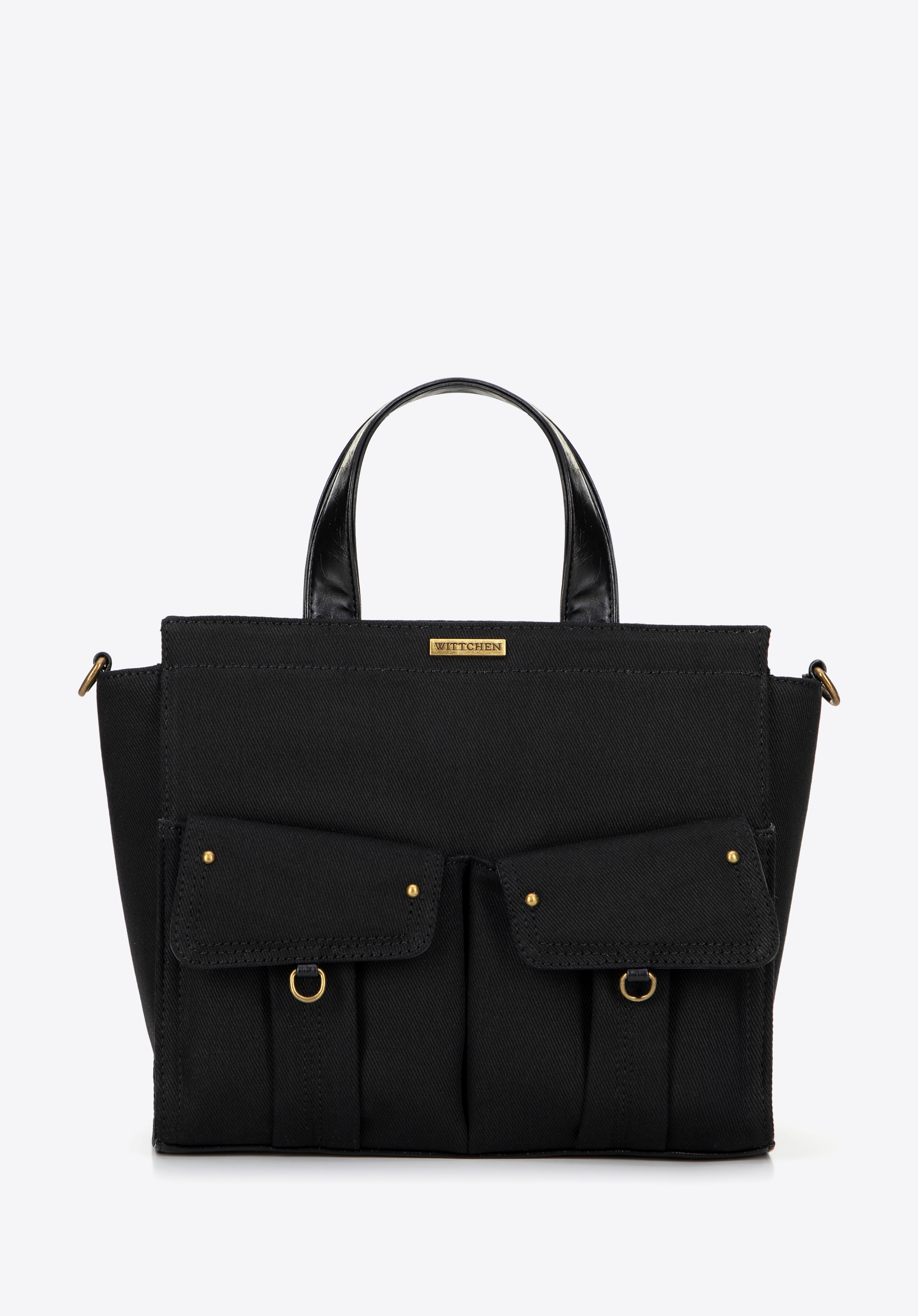 Handtasche aus Baumwollmischung für Damen, schwarz, 100-4Y-440-1, Bild 1