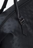 Handtasche aus Jacquard und Echtleder mit seitlichen Verschlüssen, schwarz, 95-4-907-1, Bild 4