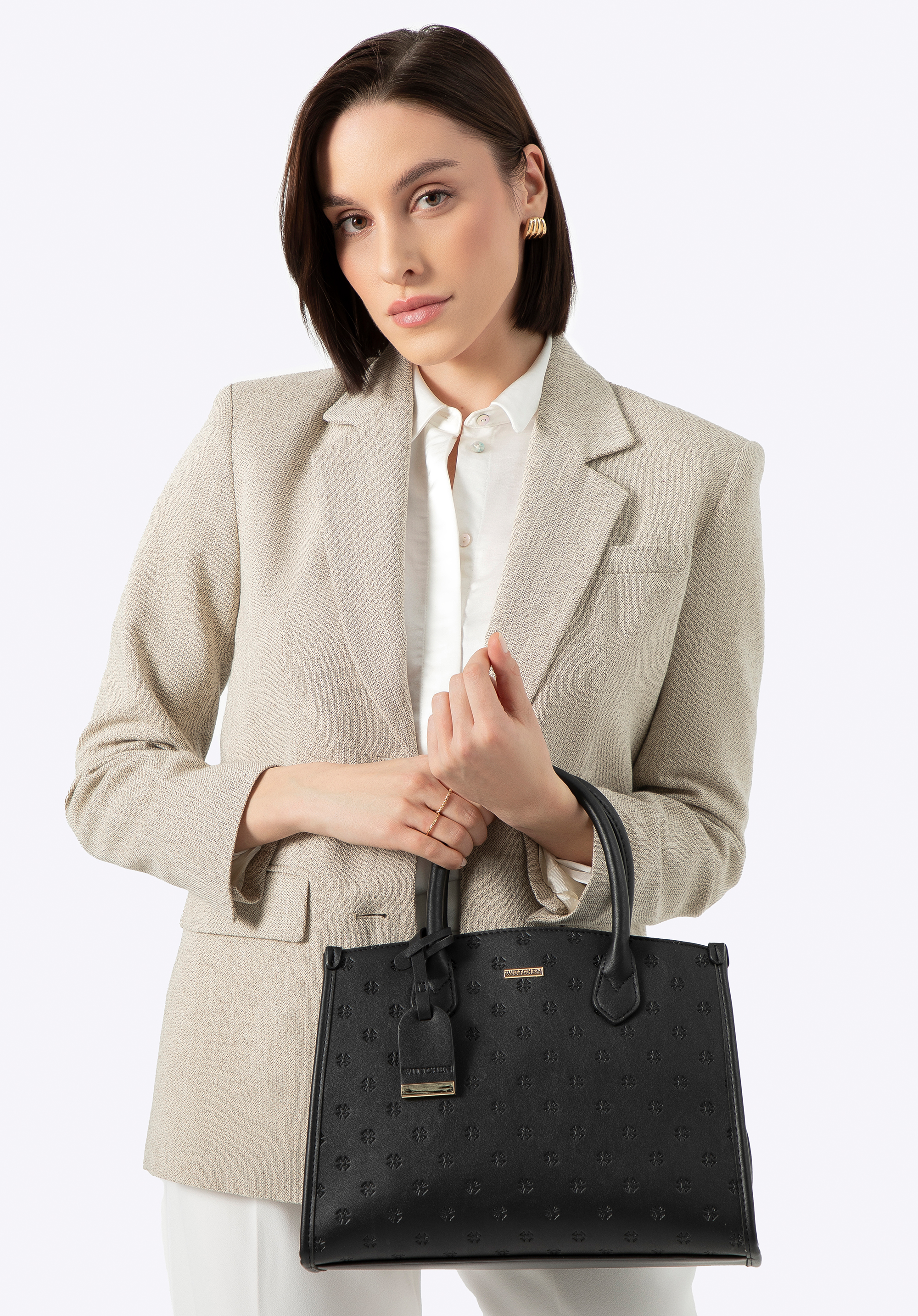 Signatur-Tasche aus Öko-Leder, schwarz, 100-4Y-220-1, Bild 1