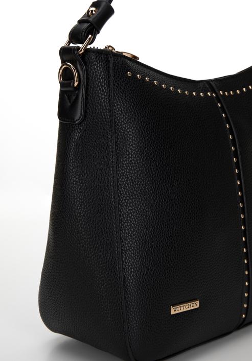 Handtasche für Frauen mit Nieten, schwarz, 98-4Y-603-N, Bild 4
